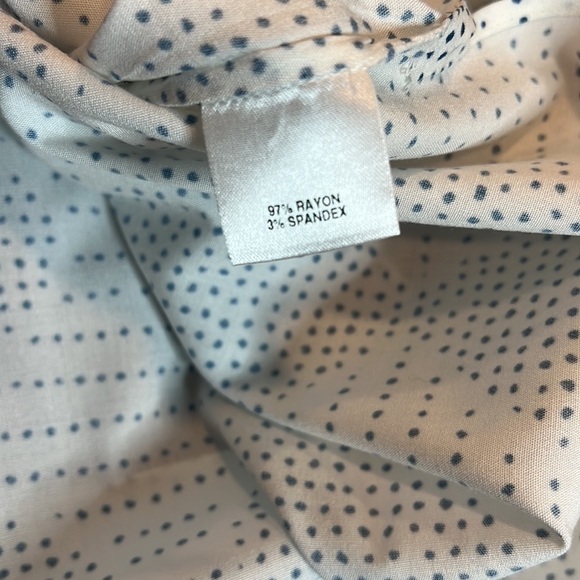 Tucker NYC White W/Blue Dots Midi Side Slit Shirt Dress Size XXS - Picture 8 of 8